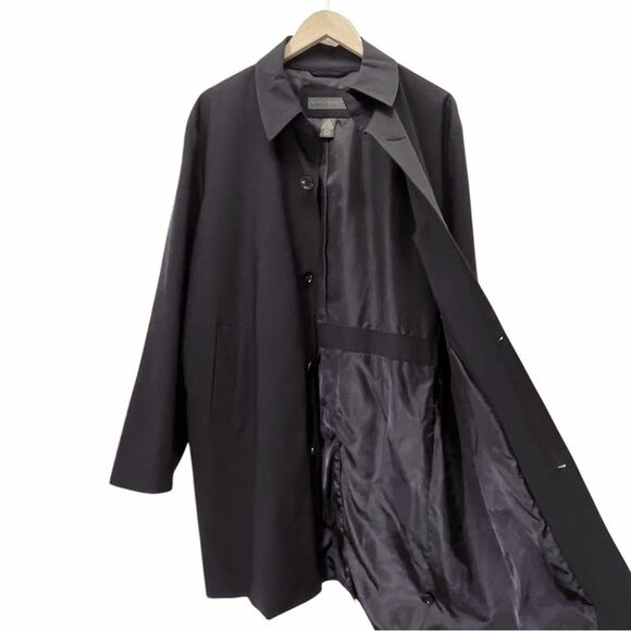 Banana Republic Y2K Trench Coat Black Raincoat Men’s Size XL Vintage Spring 2001 - Picture 4 of 10